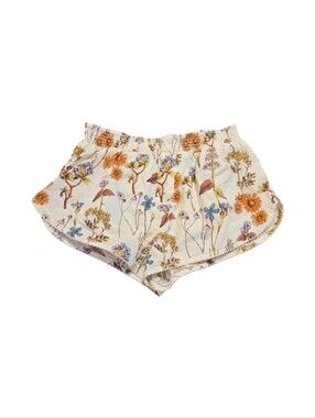 Anthropologie Dolphin Shorts Cream Floral Sleep Lounge Cotton Shorts Size XXS